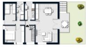 Attraktive 3-Zimmerwohnung mit Balkon und eigenem Garten in Hürth Stotzheim - Wohnungsgrundriss